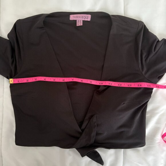 Tarik Ediz Women's Black Tie in Front Top Long Sleeve Shirt/Skirt Bundle Size 6 - Picture 7 of 15